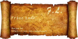 Fricz Leó névjegykártya